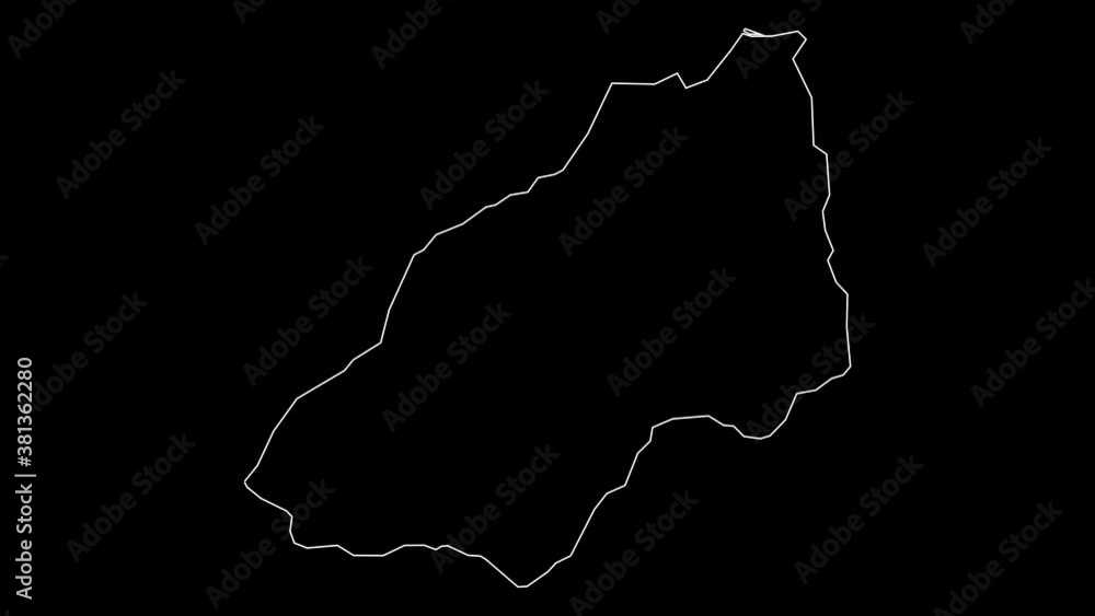 Tumbes Peru region map outline animation Tumbes Peru region map outline animation