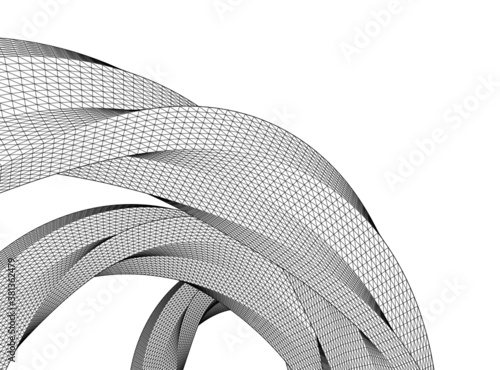 Abstract wired geometric shape 3d 