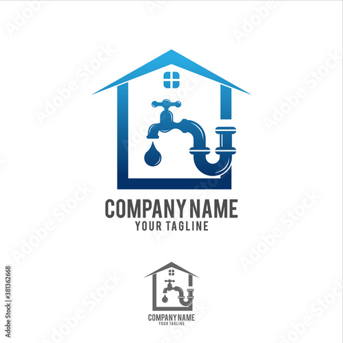 Plumbing Service Logo Template Design Vector, Emblem, Design Concept, Creative Symbol, Icon