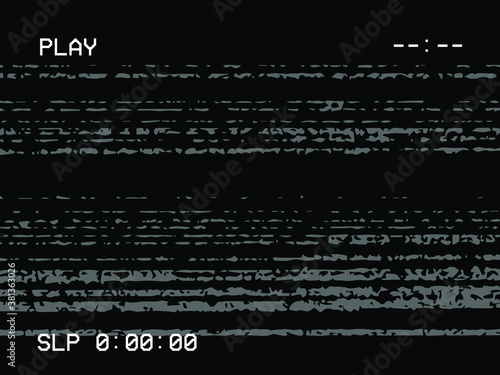 Camera Recorder Glitch Analog Picture VHS 4:3 Screen CRT TV VCR Graphic Texture Vector Graphic Pattern 