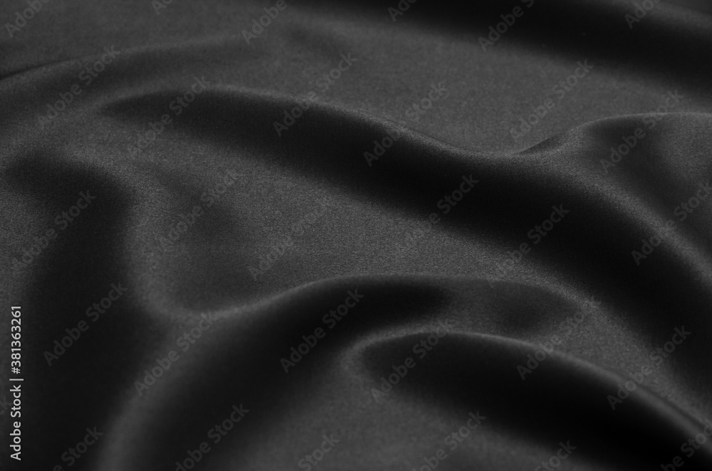 Fototapeta premium Black fabric satin texture for background