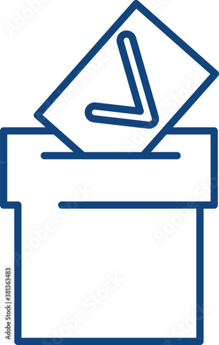 Voting box. Political elections, ballot paper at a polling station. Flat infographics. Vector illustration..