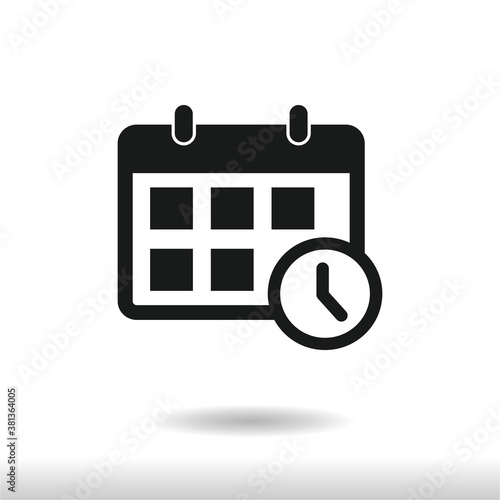 Wallpaper Mural Calendar icon vector . Calendar with clock sign Torontodigital.ca