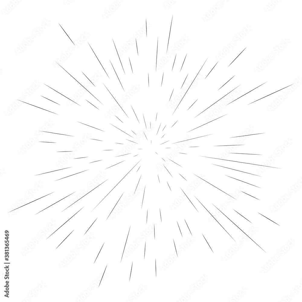 Fototapeta premium Radial, radiating lines abstract burst, explosion, fireworks effect