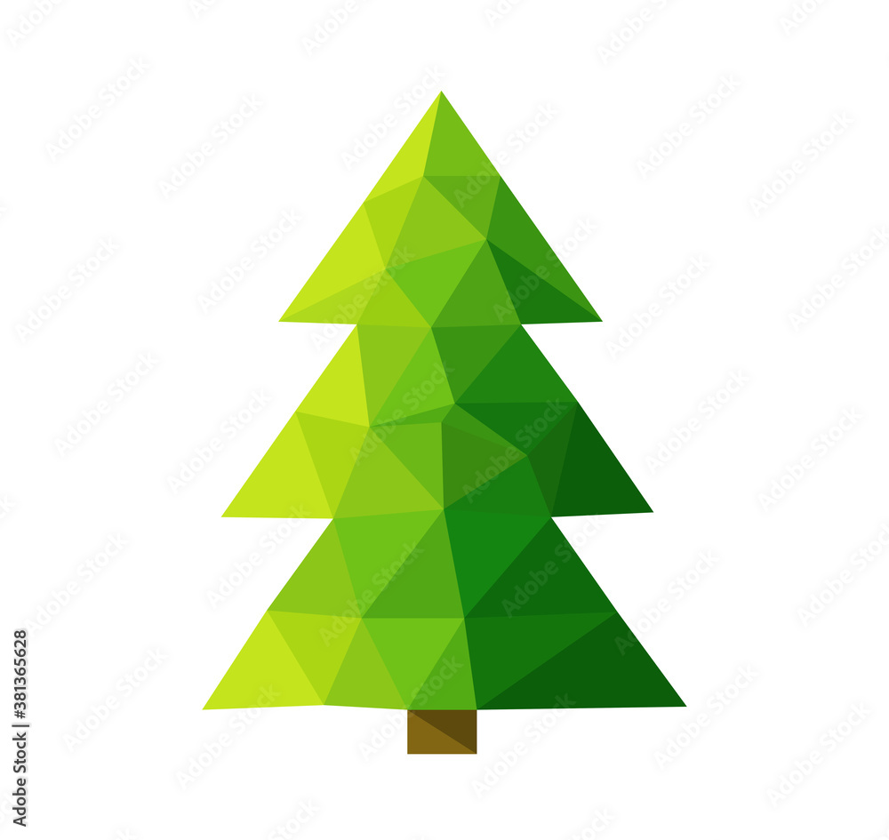 Christmas tree low poly style. Vector illustration. Christmas tree icon. Christmas tree low poly style. Vector illustration. Christmas tree icon.