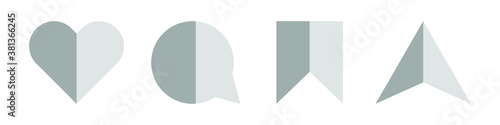 Like, comment, share and save. Modern vector icons isolated on white background.