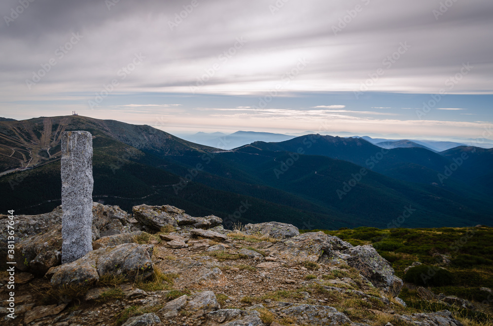 Mountain landscape in Guadarrama mountain range on a cloudy day, Peñalara, Madrid, Spain Mountain landscape in Guadarrama mountain range on a cloudy day, Peñalara, Madrid, Spain