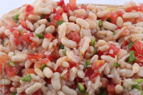 summer salad with beans and cod fish photo