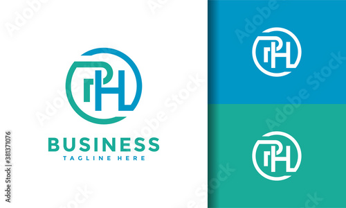 monogram letter PH logo