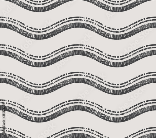 Seamless pattern with abstract wavy stripes texture. Textile imitation. Vector illustration for print. 