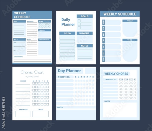 Week schedule. Organizer page. Monthly planner template.