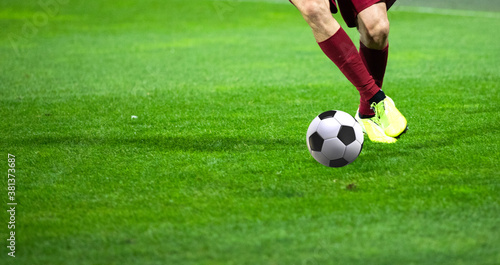 soccer game background player kicking football © Melinda Nagy