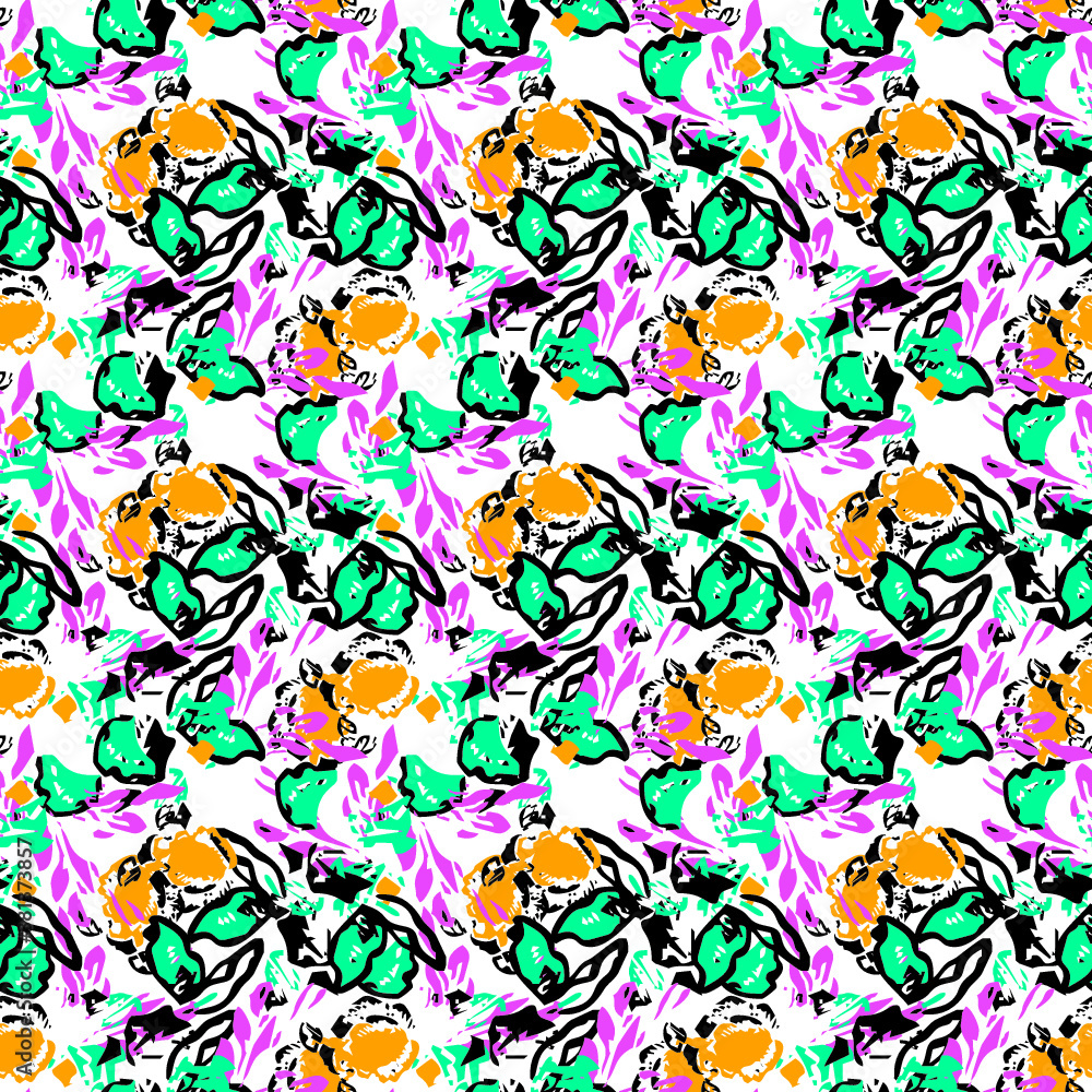 Fototapeta premium seamless pattern with flowers