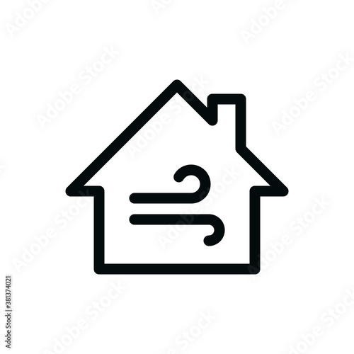 Home ventilation isolated vector icon with editable stroke