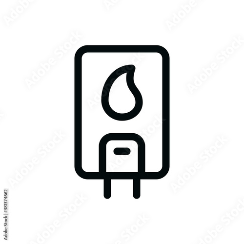 Home gas boiler isolated vector icon with editable stroke