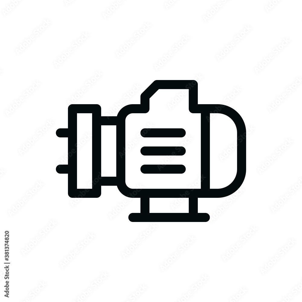 Electric water motor pump isolated icon with editable stroke Electric water motor pump isolated icon with editable stroke