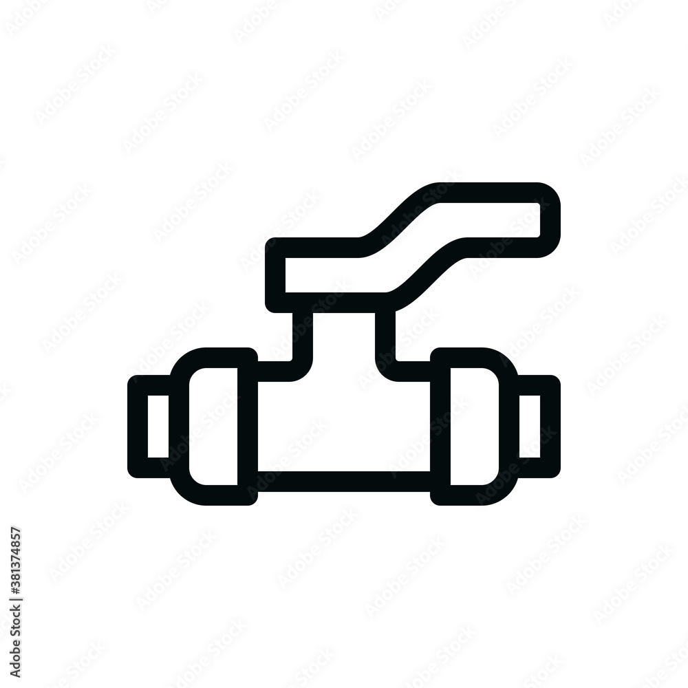 Manual ball valve isolated icon, end valve vector icon with editable stroke Manual ball valve isolated icon, end valve vector icon with editable stroke