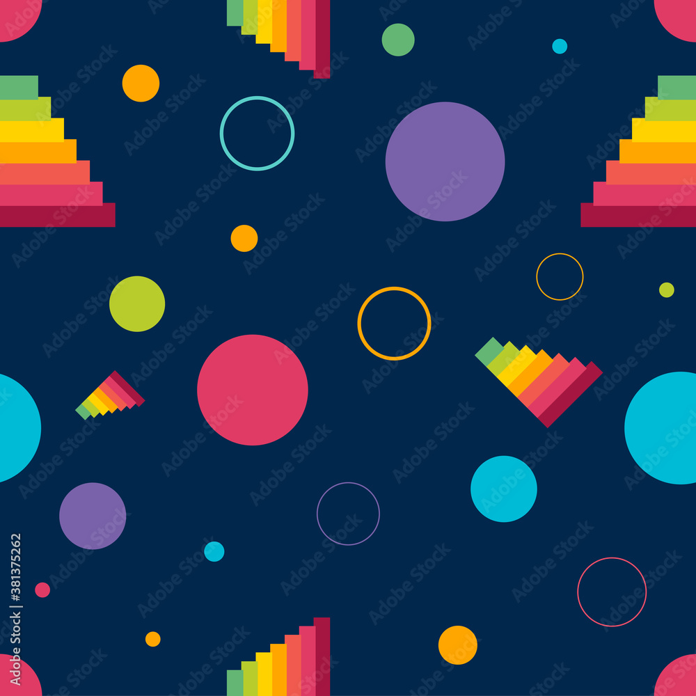 Minimalistic geometric repeat color pattern. Background vector.