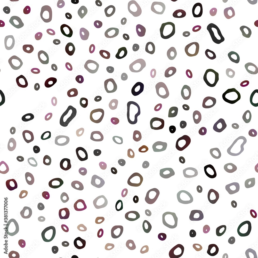Dark Red vector seamless cover with circles. Glitter abstract illustration with blurred drops of rain. Pattern for trendy fabric, wallpapers.