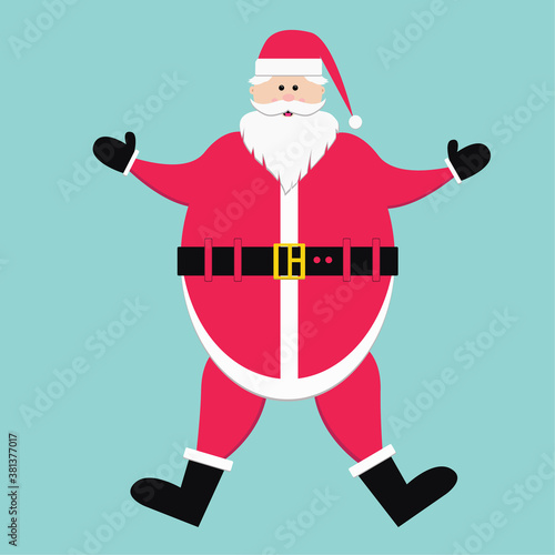 Merry santa claus - fairytale character christmas. Illustration icon in flat style.