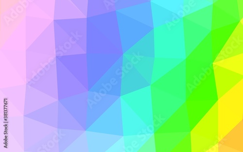 Light Multicolor  Rainbow vector polygon abstract backdrop. An elegant bright illustration with gradient. Polygonal design for your web site.