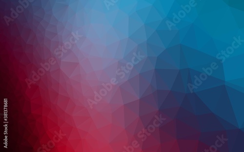 Dark Blue  Red vector shining triangular pattern. Brand new colorful illustration in with gradient. Brand new design for your business.
