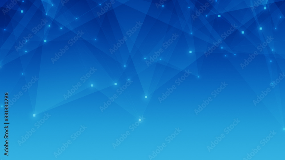 Abstract technology and science polygonal space low poly background Tone blue with connecting dots and lines.