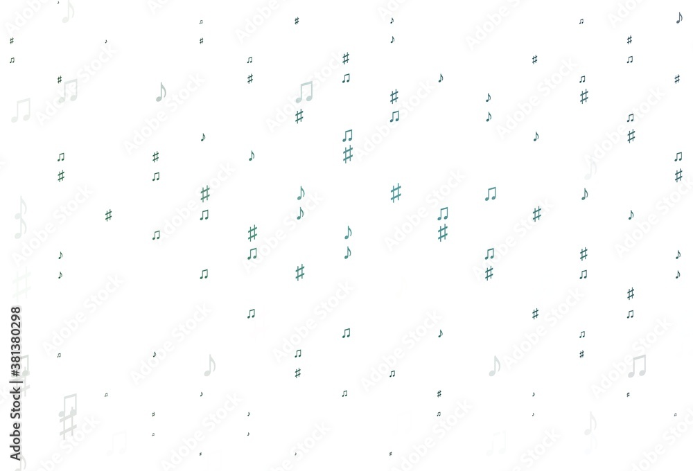 Light Green vector pattern with music elements.