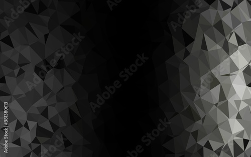 Dark Black vector abstract polygonal texture. Triangular geometric sample with gradient. Brand new design for your business.
