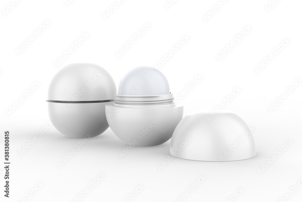 Glossy Lip Balm Mockup isolated on a white background. 3d illustration