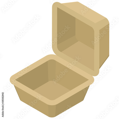 空　テイクアウト用　フートパック
Empty take-out containers. Made of paper. Made of bamboo.