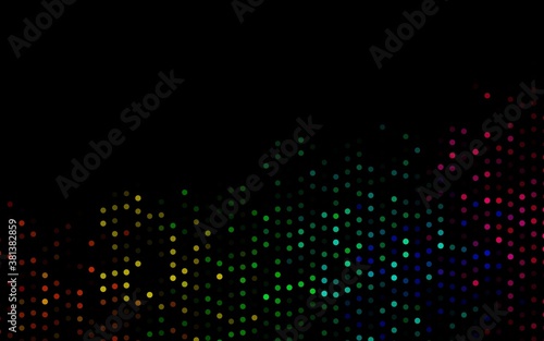 Dark Multicolor, Rainbow vector template with circles. Beautiful colored illustration with blurred circles in nature style. Pattern for ads, booklets.
