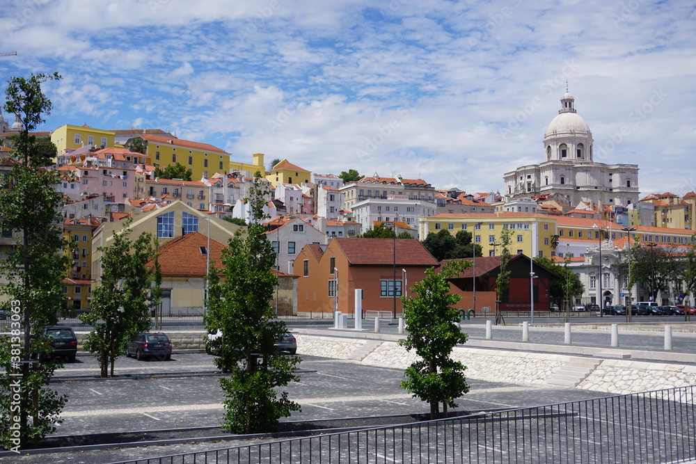 Fototapeta premium Bäume mit Häuser