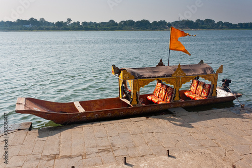 Boat on Narmada River at Maheshwar