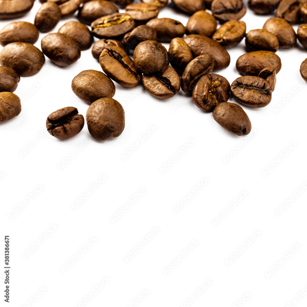 Fototapeta premium Coffee beans isolated on white background.
