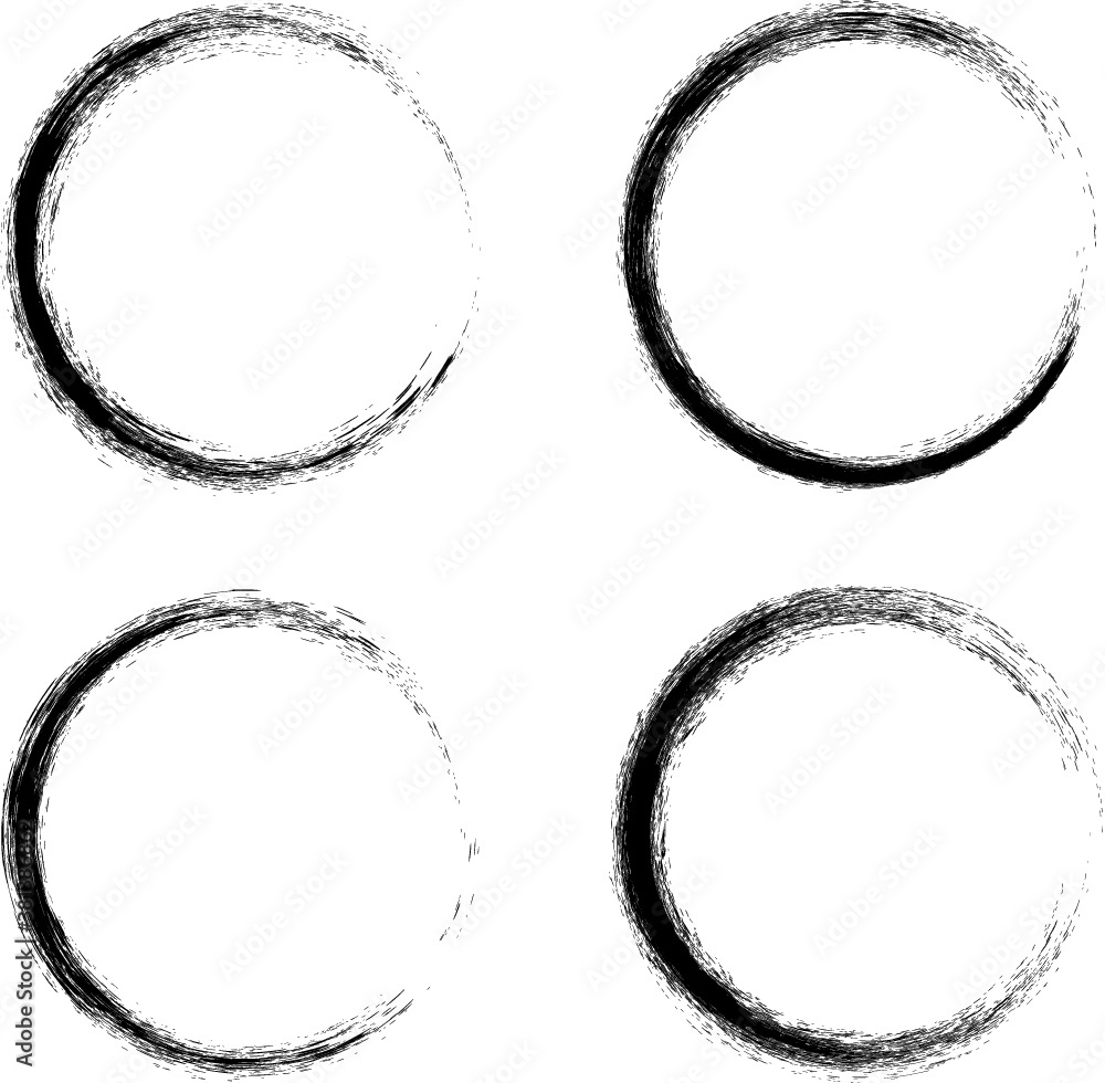 Circle Brush Stroke Border Frame . Grunge Element for your Design . Circle Brush Stroke Border Frame . Grunge Element for your Design .