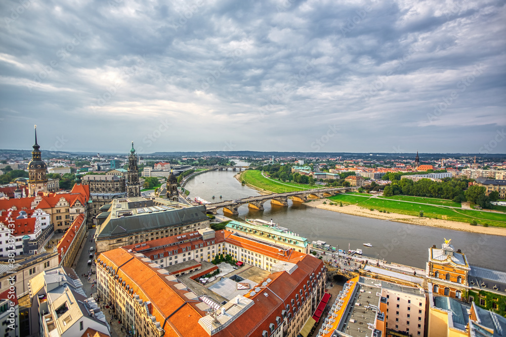 View over the roofs of the old town of Dresden