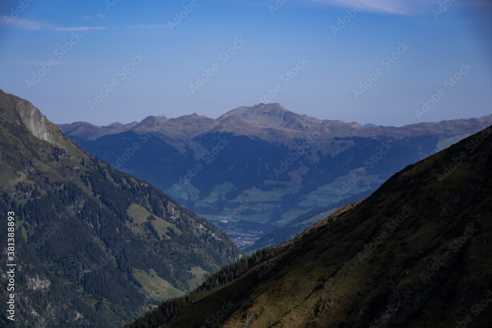 Mountain panorama landscape in the Austrian Alps