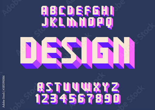Geometric font 3d effect design