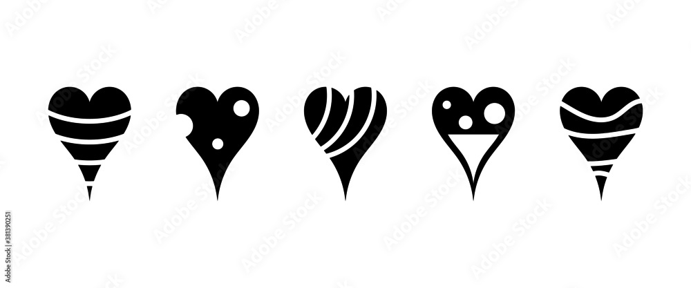 Variety of heart vector set Variety of heart vector set