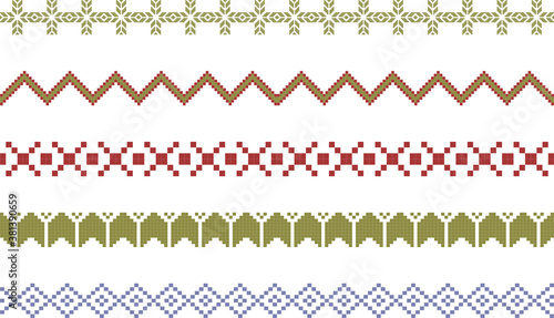 Fair Isle design elements. Isolated vector illustration