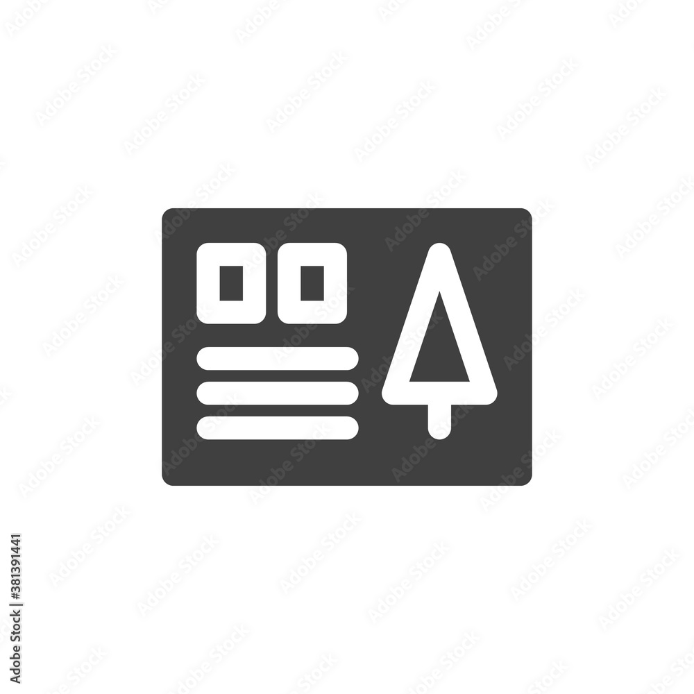 Christmas card vector icon. filled flat sign for mobile concept and web design. Xmas invitation card glyph icon. Symbol, logo illustration. Vector graphics Christmas card vector icon. filled flat sign for mobile concept and web design. Xmas invitation card glyph icon. Symbol, logo illustration. Vector graphics