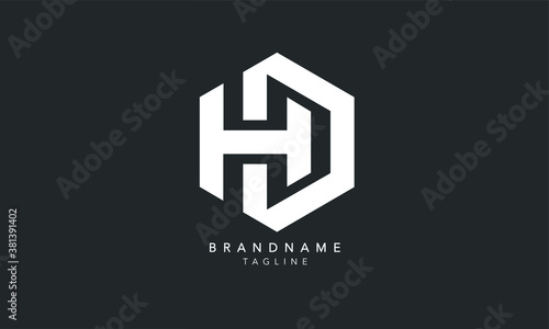 Alphabet letters Initials Monogram logo HD, DH, H and D photo