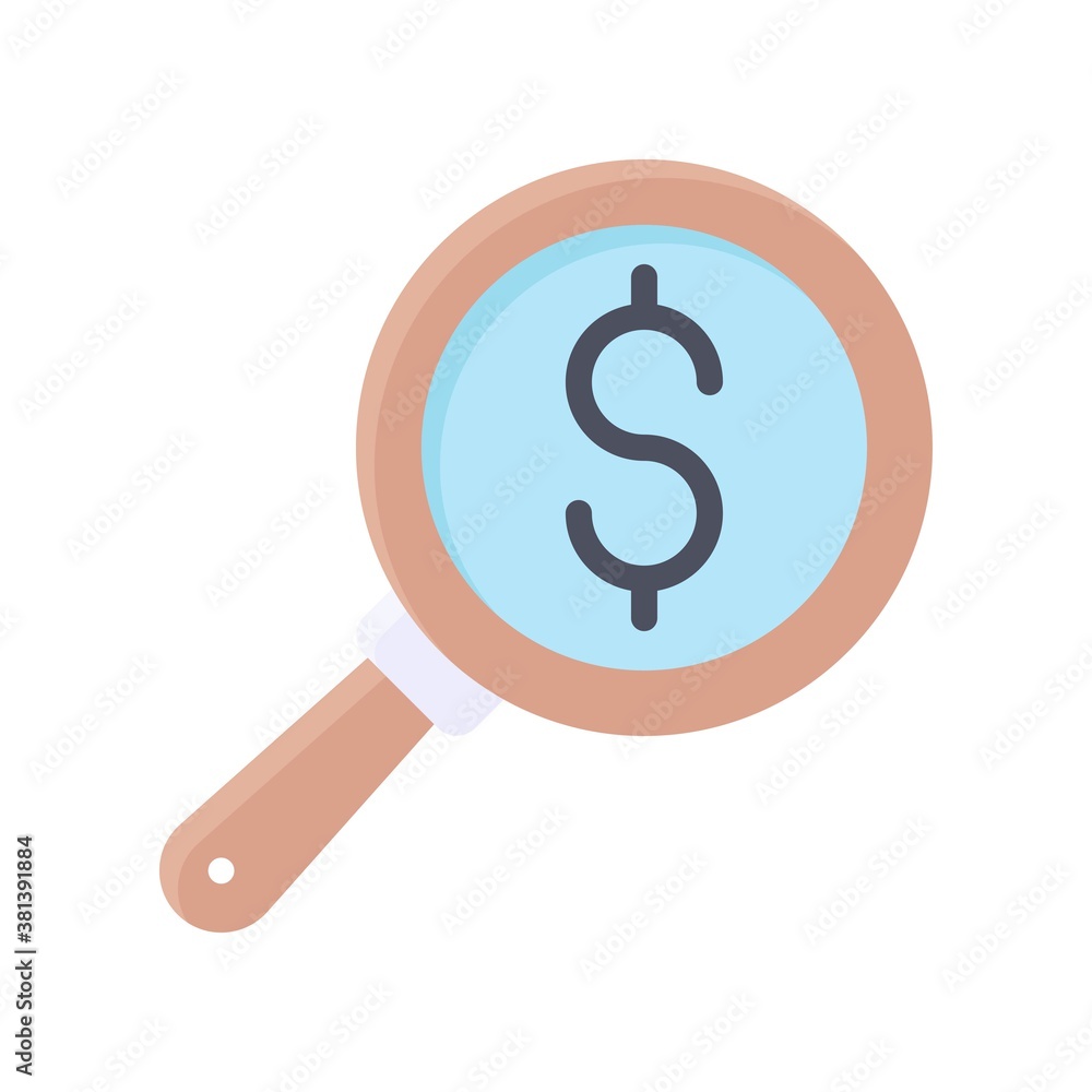 economic recession related magnifying glass with dollar sign vectors in flat style,