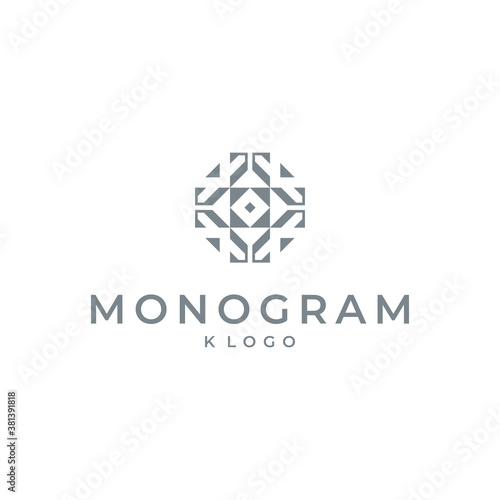 K logo with ornament design and white background
