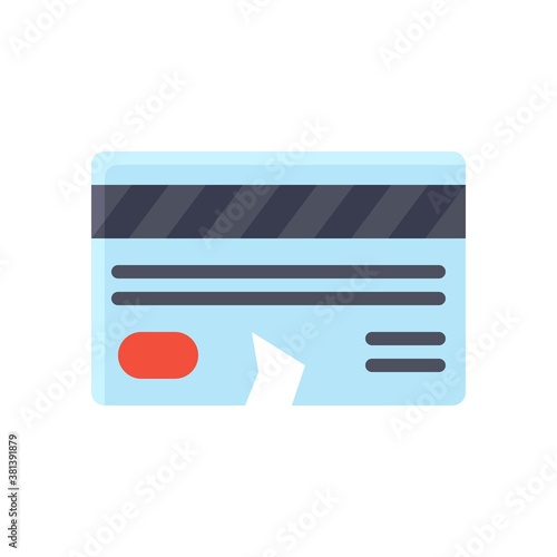 economic recession related crack credit card with strips and box vectors in flat style,