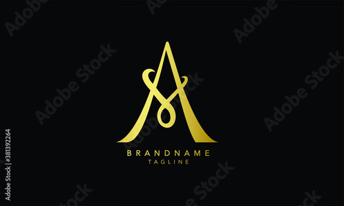 Alphabet letters Initials Monogram logo AM, MA, A and M