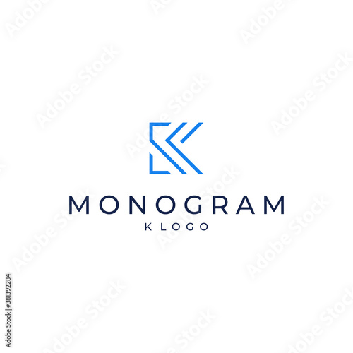 Free Download K logo simple modern design with blue color and white background - GFXLoad
