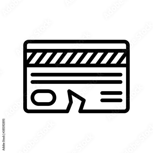 economic recession related crack credit card with strips and box vectors in lineal style,