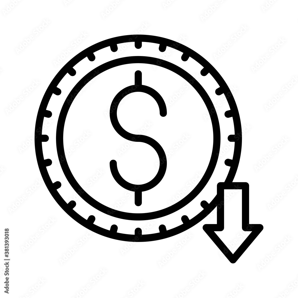 economic recession related dollar or penni sign with arrow vectors in lineal style, economic recession related dollar or penni sign with arrow vectors in lineal style,